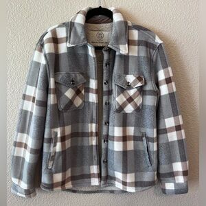 Vegan Fleece-Lined Insulated Plaid Shacket, Size Small